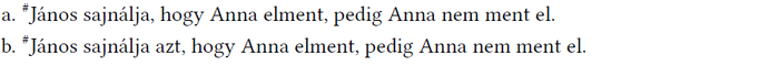 Helyes és helytelen mondatok János és Anna történetével Két mondat János és Anna történetével, az egyik helyes, a másik helytelen.