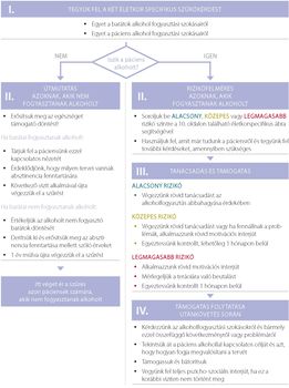 Útmutató az alkohol fogyasztás szűréséről és tanácsadásáról, rizikószintek szerint.