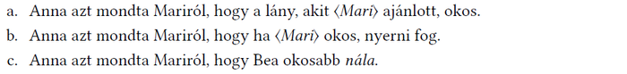 Anna kijelentései Mariról Három mondat Anna kijelentéseiről Mariról, okosságról és ajánlásról.