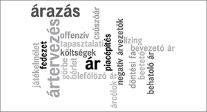 Árképzés és árazás szófelhő Szófelhő az árképzés és árazás témaköréhez kapcsolódó kifejezésekkel.