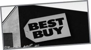 Best Buy üzlet homlokzata a logóval Best Buy üzlet homlokzata, amelyen a Best Buy logó látható.