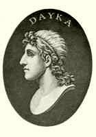 Dayka portré ovális keretben Ovális keretben egy portré, amelyen a 'DAYKA' felirat szerepel.