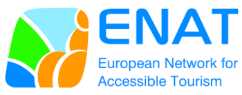 ENAT - European Network for Accessible Tourism logó ENAT logó, az Európai Hálózat az Akadálymentes Turizmusért szervezetet képviseli.