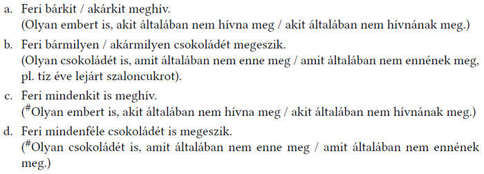 Feri meghívási és csokoládéfogyasztási szokásai Feri különböző kifejezésekkel meghív bárkit és megeszik bármilyen csokoládét.