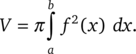 Forgástest térfogatának kiszámítása integrállal Matematikai képlet a forgástest térfogatának kiszámítására integrál segítségével.