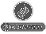 Fornetti logó, stilizált lánggal és a Fornetti felirattal, pékség márka