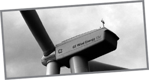 GE Wind Energy szélturbina A képen egy GE Wind Energy szélturbina látható, felirattal: GE Wind Energy 1.5sl.