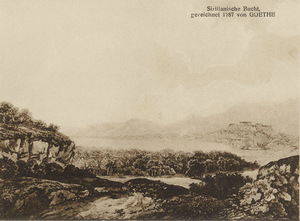 Johann Wolfgang von Goethe 1787-es rajza a Szicíliai-öbölről, tájkép.