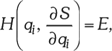 Hamilton-féle elv matematikai egyenlete Matematikai egyenlet: H(q_i, ∂S/∂q_i) = E, amely a Hamilton-féle elvhez kapcsolódik.
