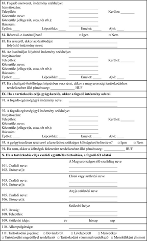 Hivatalos formanyomtatvány személyes és intézményi adatokkal Formanyomtatvány, amely személyes és intézményi adatokat kér be, például címeket, neveket, és pénzügyi információkat.