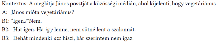 Párbeszéd János vegetáriánus kijelentéséről a közösségi médián, vita a szalonna sütésről.