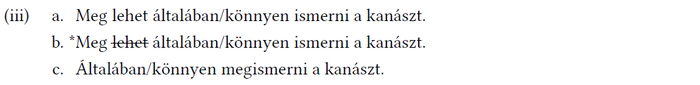 Három mondat a kanász felismeréséről, egyikük áthúzott szöveggel.