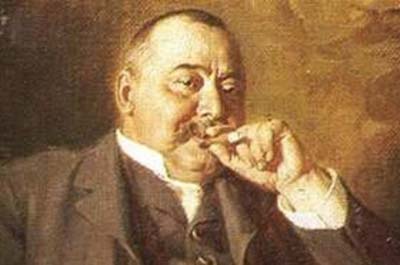 Klasszikus festmény elegáns öltözetű férfiról Klasszikus festmény részlete, elegáns öltözetű férfi portréja