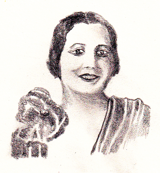 Ceruzával rajzolt klasszikus stílusú portré, részletes ruházattal