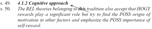 Szövegrészlet a kognitív megközelítésről, REL elméletek és jutalmak szerepe.