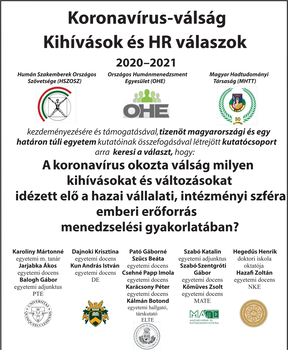 Koronavírus-válság HR kihívások és válaszok kutatási projekt, magyar és határon túli egyetemek kutatói részvételével.