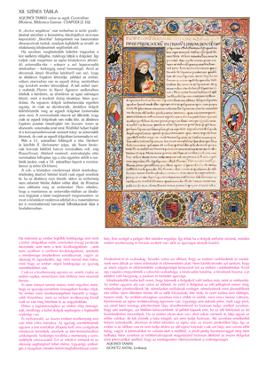 Középkori kézirat Aquinói Tamás művével, gazdagon díszített iniciálékkal és illusztrációkkal.