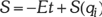 Matematikai egyenlet S kifejezésére Matematikai egyenlet: S = -Et + S(qi), ahol S-et fejezik ki E, t és S(qi) segítségével.