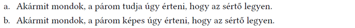 Két mondat a párkapcsolati kommunikációról, amelyek a sértő értelmezésről szólnak.