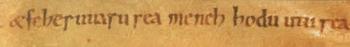 Régi kézirat részlete, amelyen latin betűkkel írt szöveg látható.