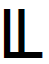 Stilizált LL betűpár fekete színnel Stilizált LL betűpár fekete színnel, grafikus ábrázolás
