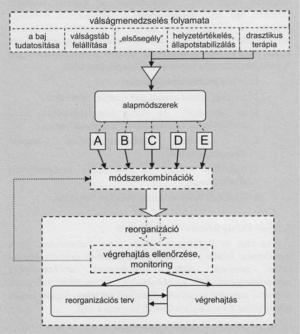 Válságmenedzselés folyamata lépésekkel és módszerekkel Diagram a válságmenedzselés folyamatáról, lépésekkel és módszerekkel.